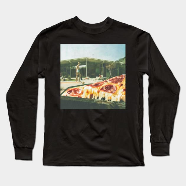 Pizza pool Long Sleeve T-Shirt by superwhoart